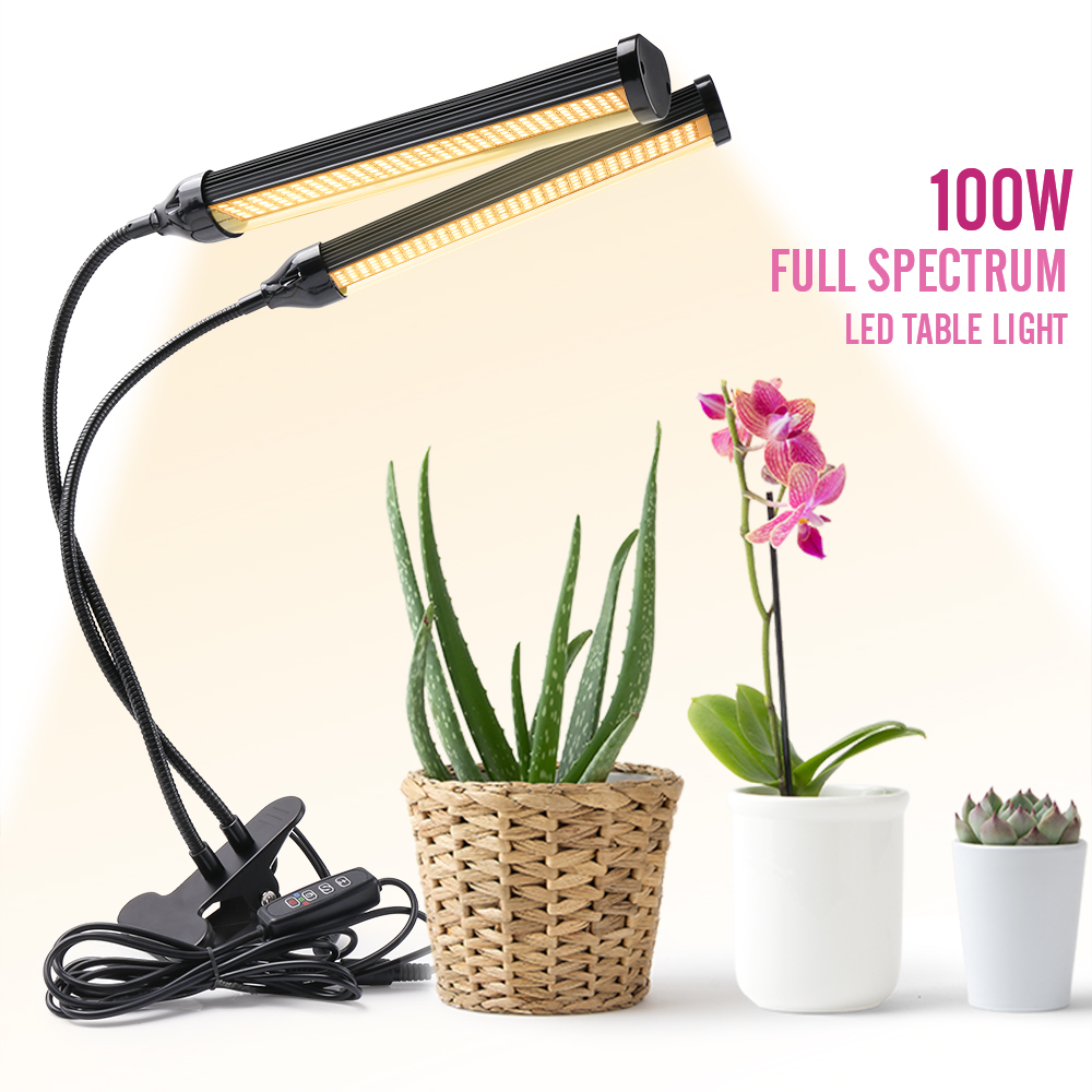100W dual heads warm dimmable timing seperate control led plant light ZW0348